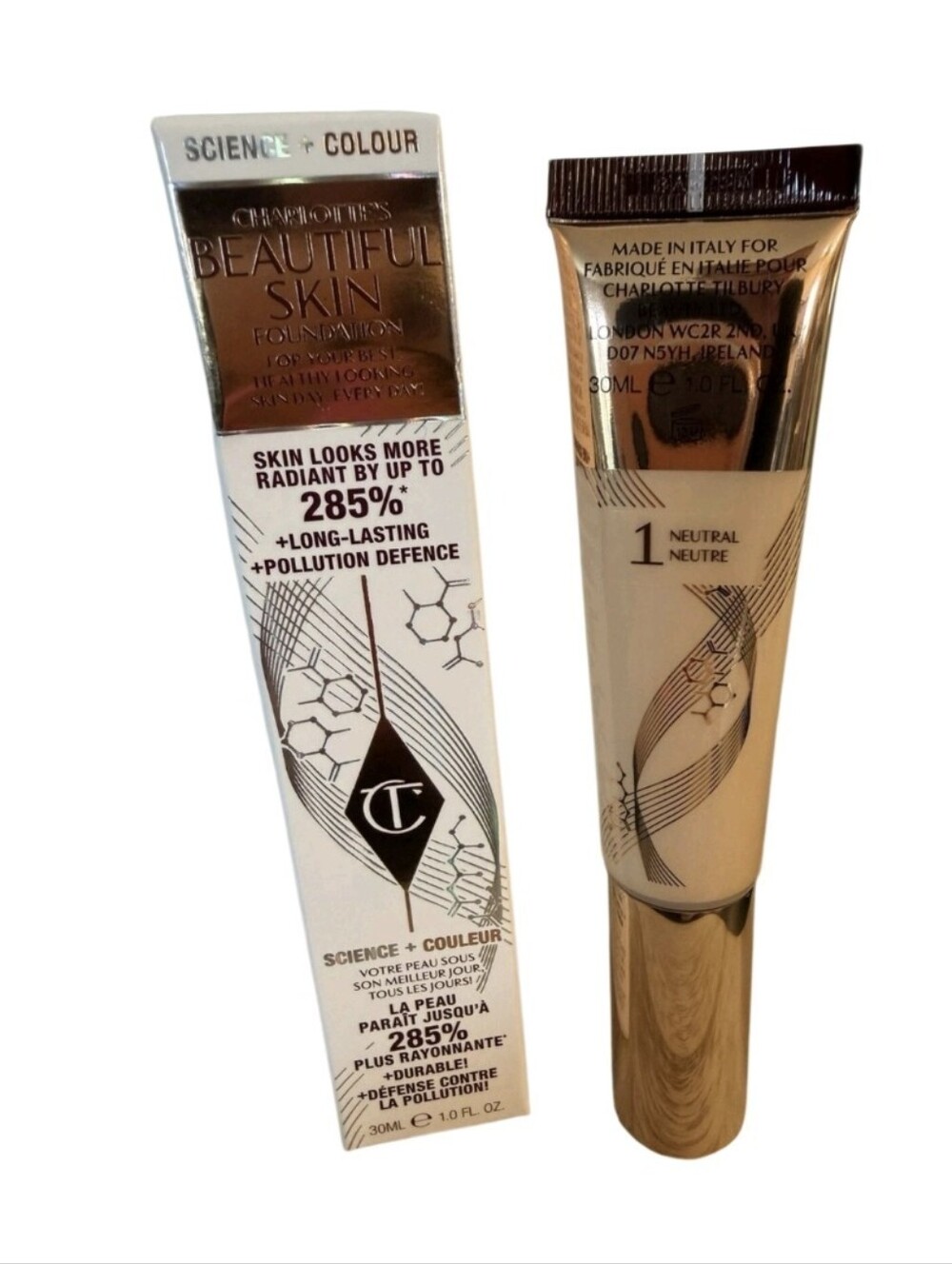 Charlotte Tilbury Beautiful Skin Foundation in 1 Neutral